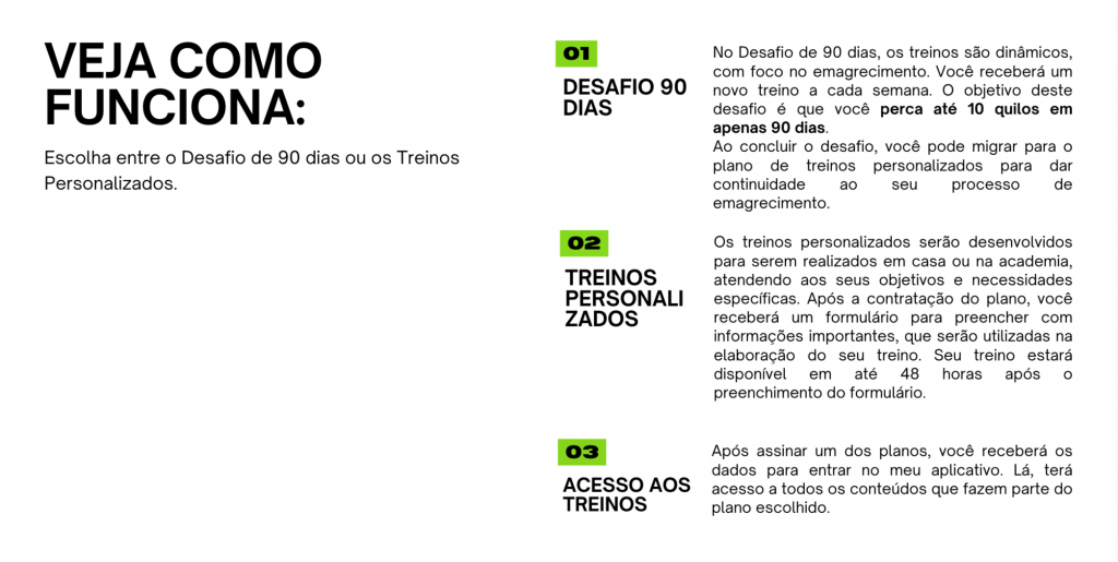 Serviços disponíveis