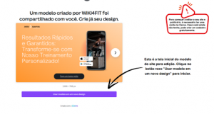 Página de vendas da WIKI4FIT