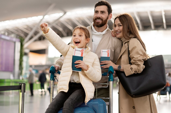 Familia viajando
